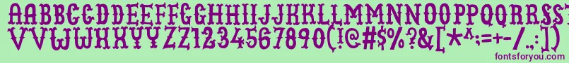 Cowboyjunkdemo Font – Purple Fonts on Green Background