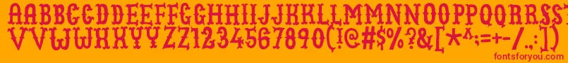 Cowboyjunkdemo Font – Red Fonts on Orange Background