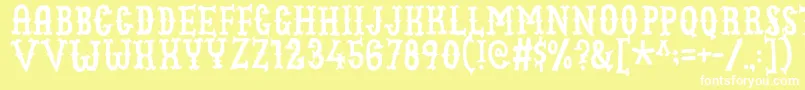 Cowboyjunkdemo Font – White Fonts on Yellow Background