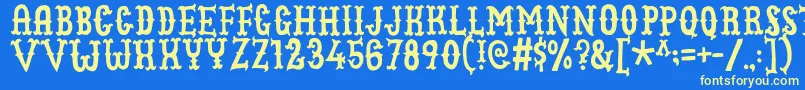 Cowboyjunkdemo Font – Yellow Fonts on Blue Background