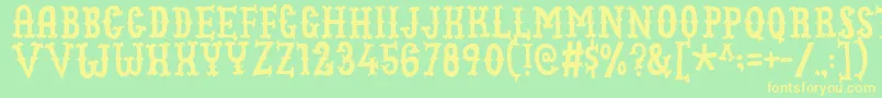 Cowboyjunkdemo Font – Yellow Fonts on Green Background