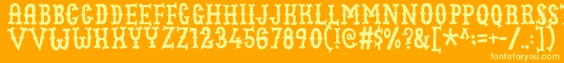 Cowboyjunkdemo Font – Yellow Fonts on Orange Background