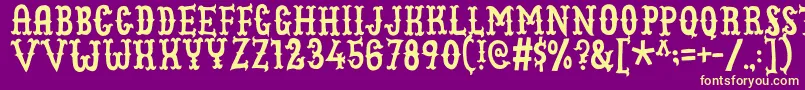 Cowboyjunkdemo Font – Yellow Fonts on Purple Background