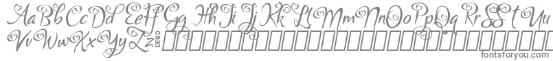 BigdeyDemo-fontti – harmaat kirjasimet valkoisella taustalla