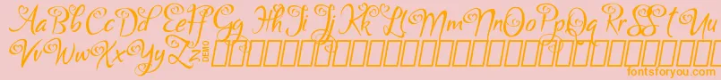 BigdeyDemo Font – Orange Fonts on Pink Background
