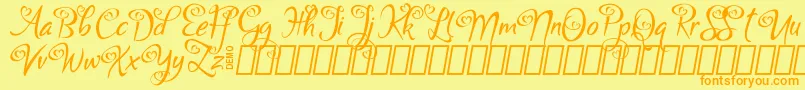 BigdeyDemo Font – Orange Fonts on Yellow Background