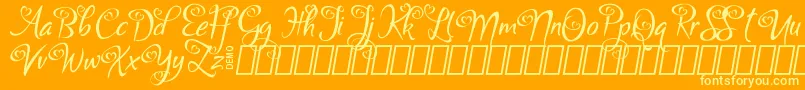 BigdeyDemo-Schriftart – Gelbe Schriften auf orangefarbenem Hintergrund