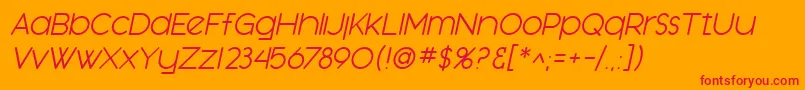 フォントSfOrsonCasualLightOblique – オレンジの背景に赤い文字