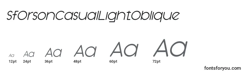 SfOrsonCasualLightOblique Font Sizes
