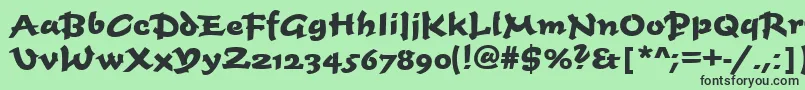 TiogascriptBoldRegular Font – Black Fonts on Green Background