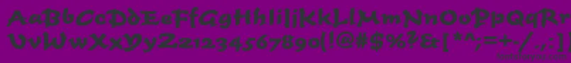 フォントTiogascriptBoldRegular – 紫の背景に黒い文字