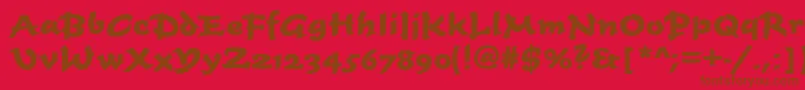 TiogascriptBoldRegular Font – Brown Fonts on Red Background