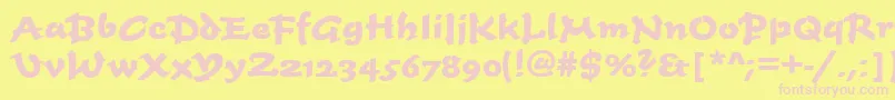 TiogascriptBoldRegular Font – Pink Fonts on Yellow Background