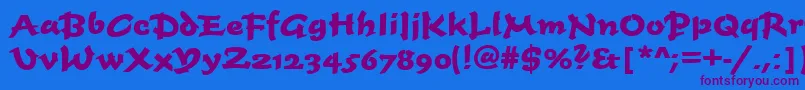 TiogascriptBoldRegular Font – Purple Fonts on Blue Background