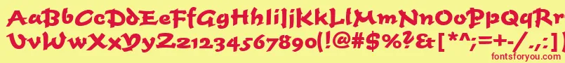 TiogascriptBoldRegular Font – Red Fonts on Yellow Background