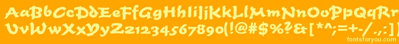 TiogascriptBoldRegular Font – Yellow Fonts on Orange Background