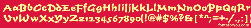 TiogascriptBoldRegular Font – Yellow Fonts on Red Background