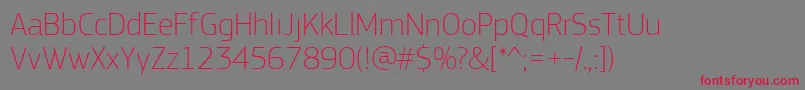 PfsquaresansproThin Font – Red Fonts on Gray Background
