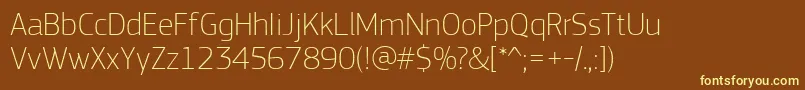 fuente PfsquaresansproThin – Fuentes Amarillas Sobre Fondo Marrón