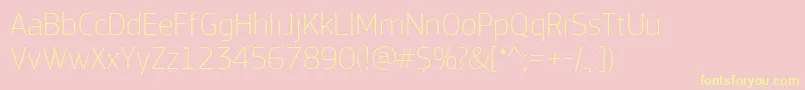 PfsquaresansproThin Font – Yellow Fonts on Pink Background