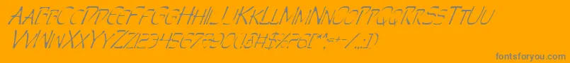 フォントPerdv2i – オレンジの背景に灰色の文字