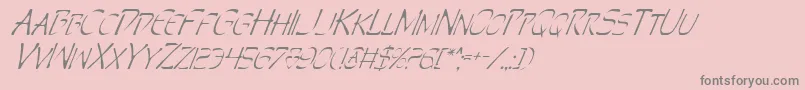 フォントPerdv2i – ピンクの背景に灰色の文字