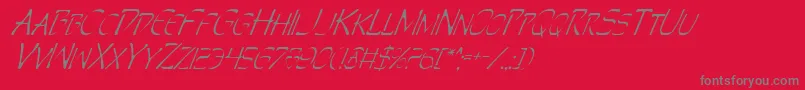 フォントPerdv2i – 赤い背景に灰色の文字
