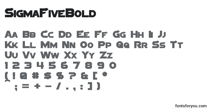 Schriftart SigmaFiveBold – Alphabet, Zahlen, spezielle Symbole