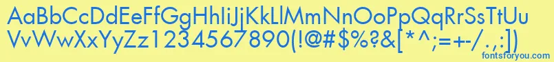 Agfutc-Schriftart – Blaue Schriften auf gelbem Hintergrund