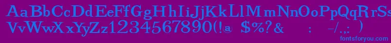 Dancingsuperserif Font – Blue Fonts on Purple Background