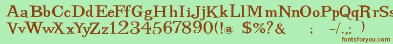 Dancingsuperserif Font – Brown Fonts on Green Background