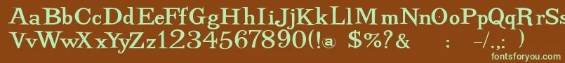 Dancingsuperserif Font – Green Fonts on Brown Background