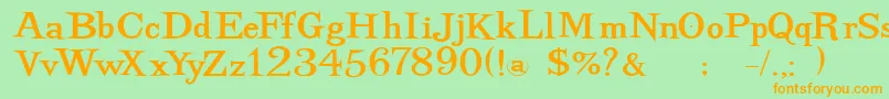 Dancingsuperserif Font – Orange Fonts on Green Background