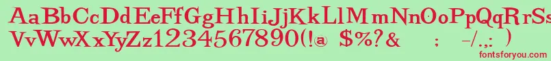 Dancingsuperserif Font – Red Fonts on Green Background