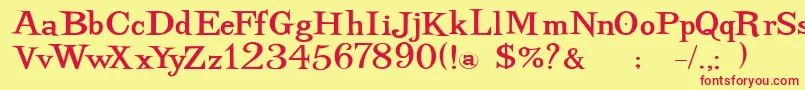 Dancingsuperserif Font – Red Fonts on Yellow Background