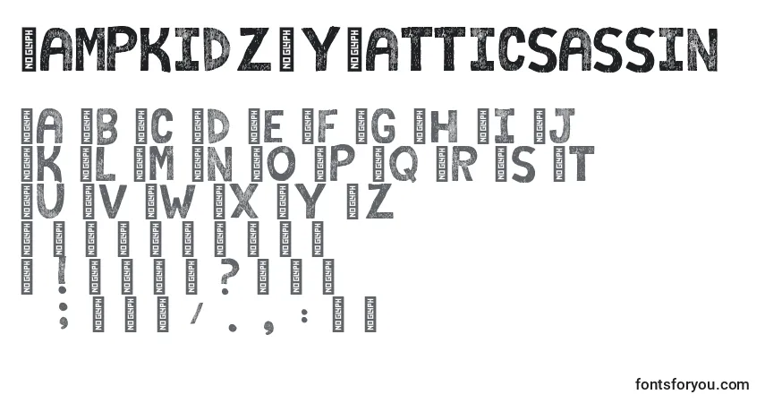 Czcionka CampkidzByRatticsassin – alfabet, cyfry, specjalne znaki