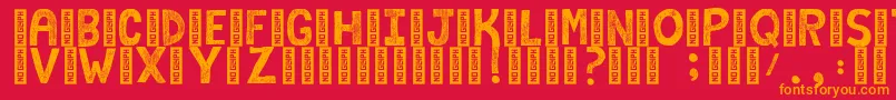 CampkidzByRatticsassin Font – Orange Fonts on Red Background