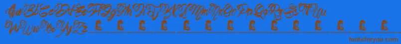 ArtBrewery Font – Brown Fonts on Blue Background