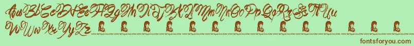 フォントArtBrewery – 緑の背景に茶色のフォント