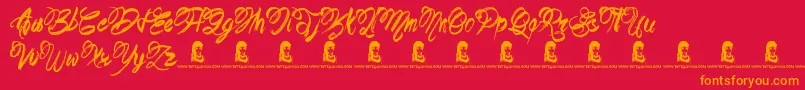 ArtBrewery Font – Orange Fonts on Red Background