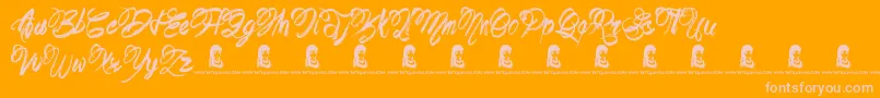 ArtBrewery Font – Pink Fonts on Orange Background
