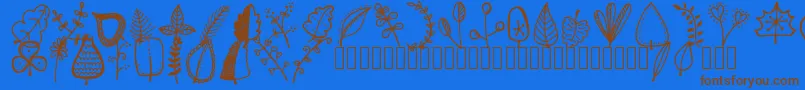 Tanaesteldoodleleaves01Regular Font – Brown Fonts on Blue Background