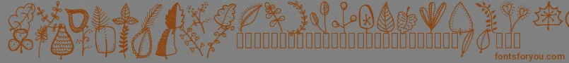 Tanaesteldoodleleaves01Regular Font – Brown Fonts on Gray Background