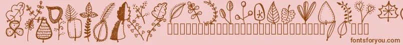 Tanaesteldoodleleaves01Regular Font – Brown Fonts on Pink Background