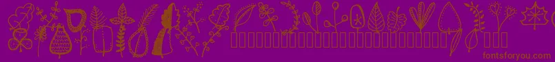 Tanaesteldoodleleaves01Regular Font – Brown Fonts on Purple Background