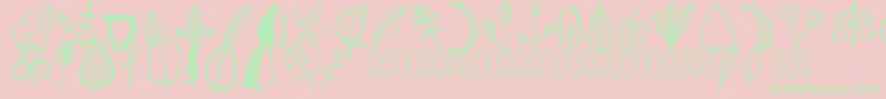 Tanaesteldoodleleaves01Regular-Schriftart – Grüne Schriften auf rosa Hintergrund