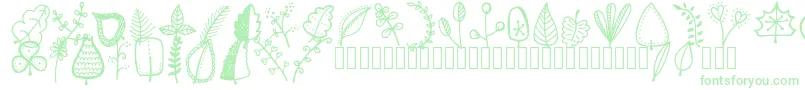 Tanaesteldoodleleaves01Regular Font – Green Fonts on White Background