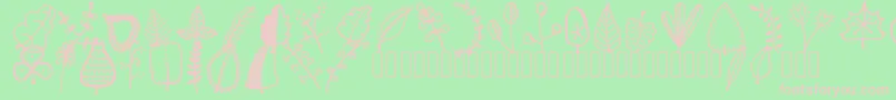 Tanaesteldoodleleaves01Regular Font – Pink Fonts on Green Background