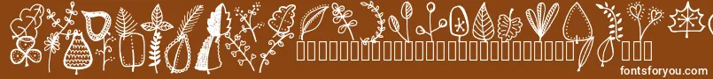 Tanaesteldoodleleaves01Regular Font – White Fonts on Brown Background