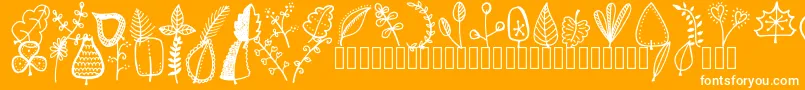 Tanaesteldoodleleaves01Regular Font – White Fonts on Orange Background